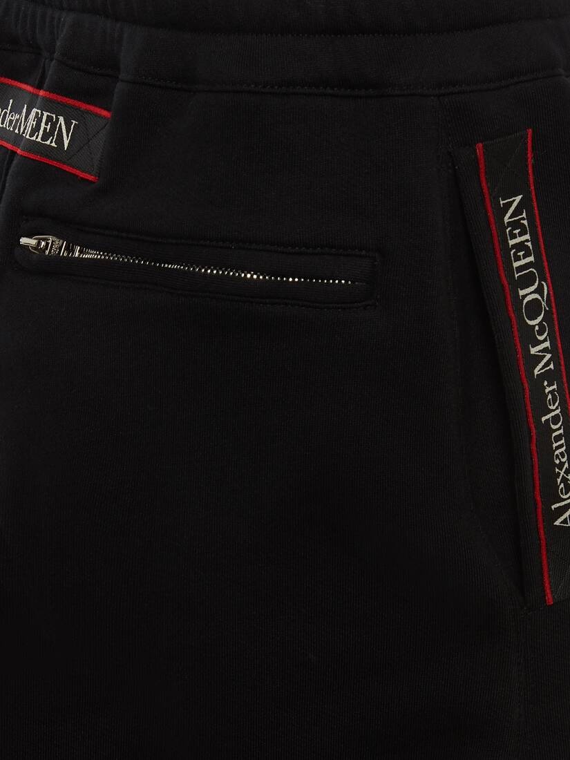 Selvedge Logo Tape Detail Joggers in Black - 5