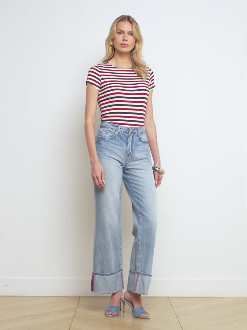 Miley Cuffed Wide-Leg Jean - 7
