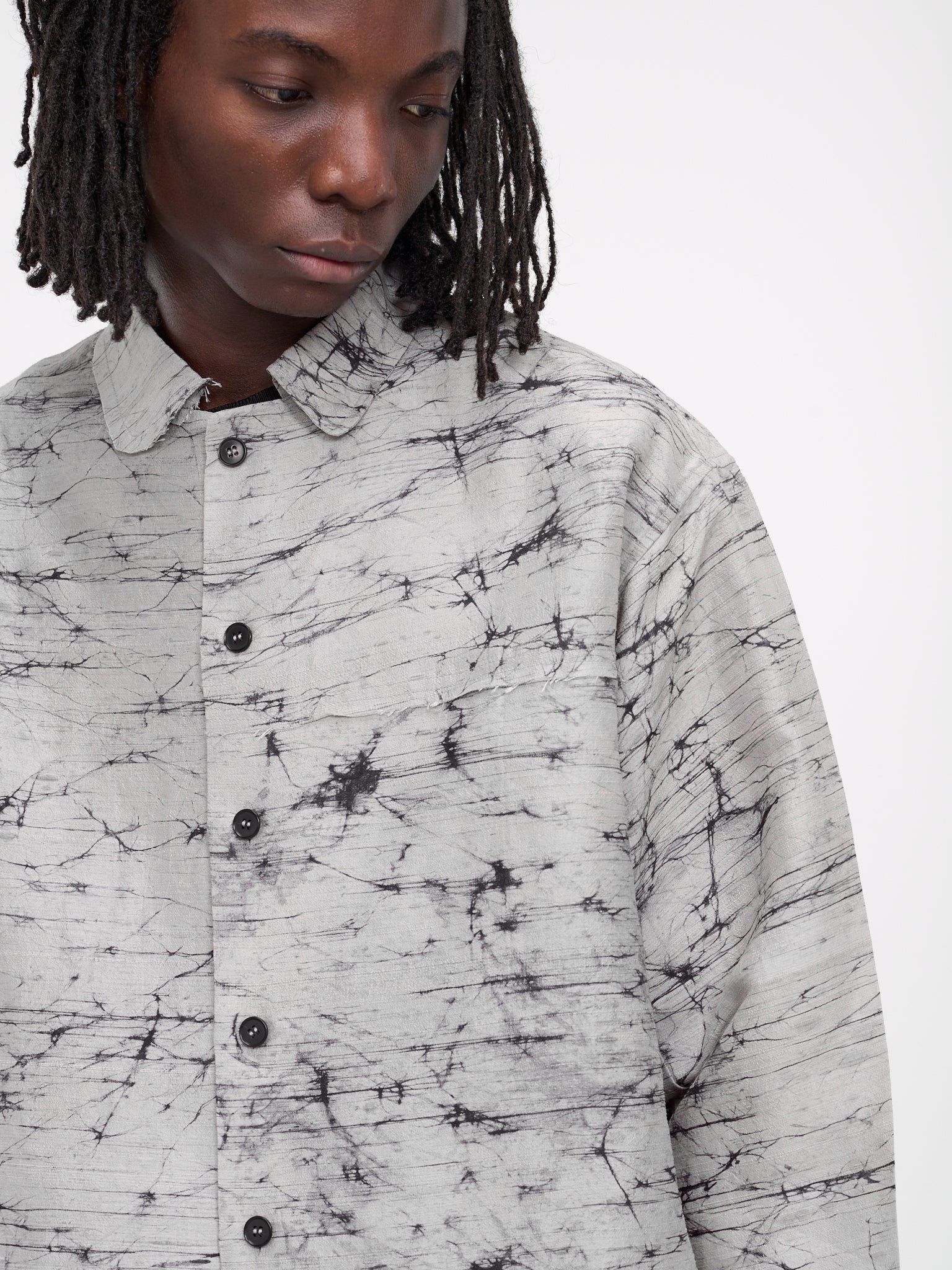 AIREI Silk Batik Button-Up Shirt | REVERSIBLE
