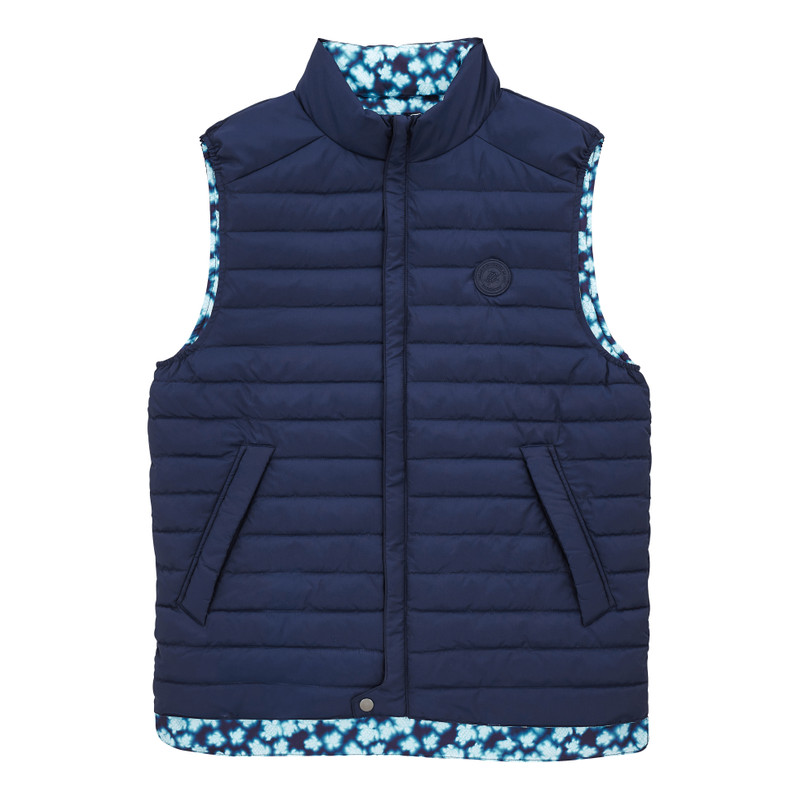Vilebrequin Unisex Reversible Sleeveless Jacket Blurred Turtles outlook