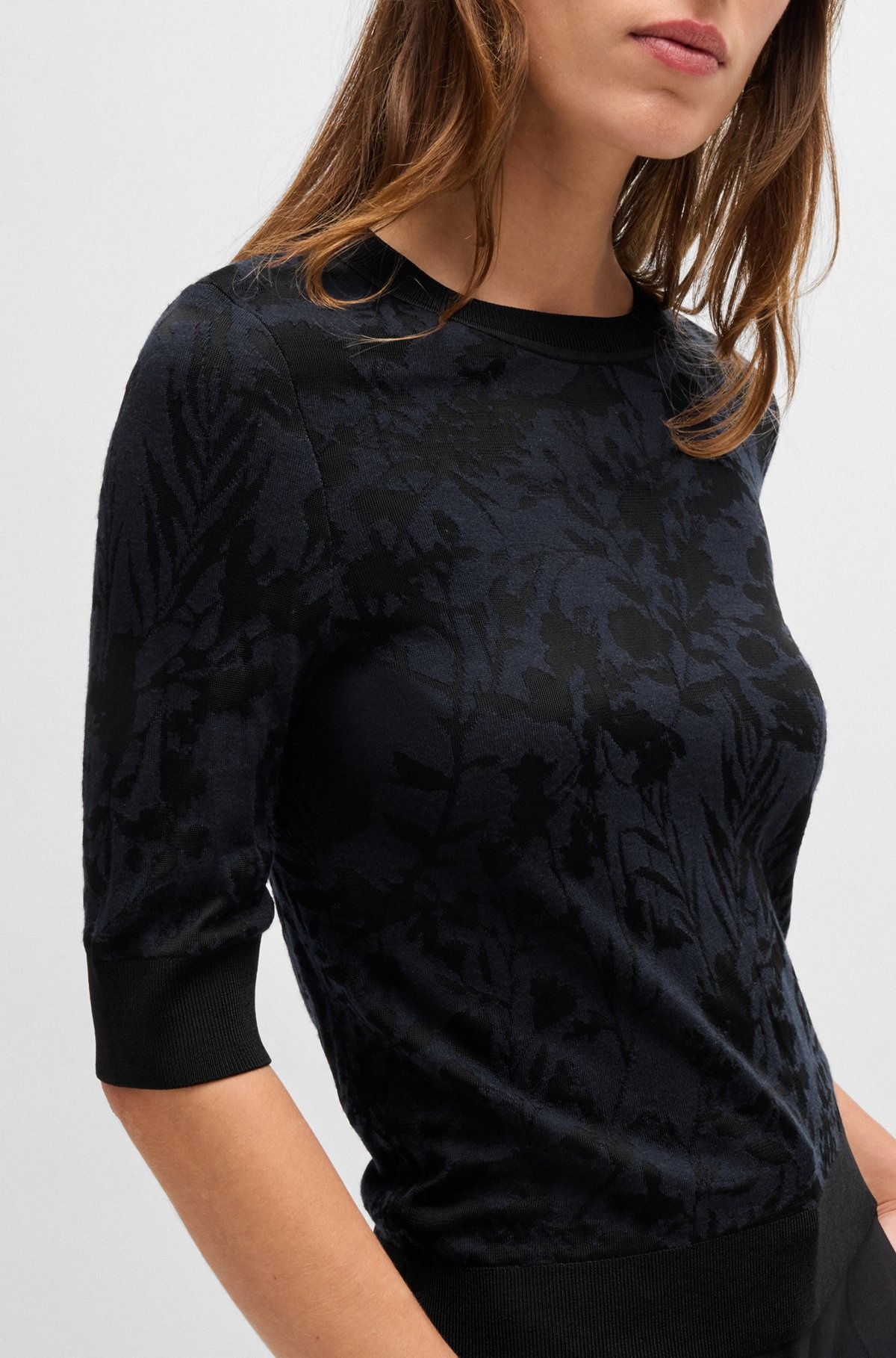 MERINO WOOL SWEATER WITH JACQUARD PATTERN - 5