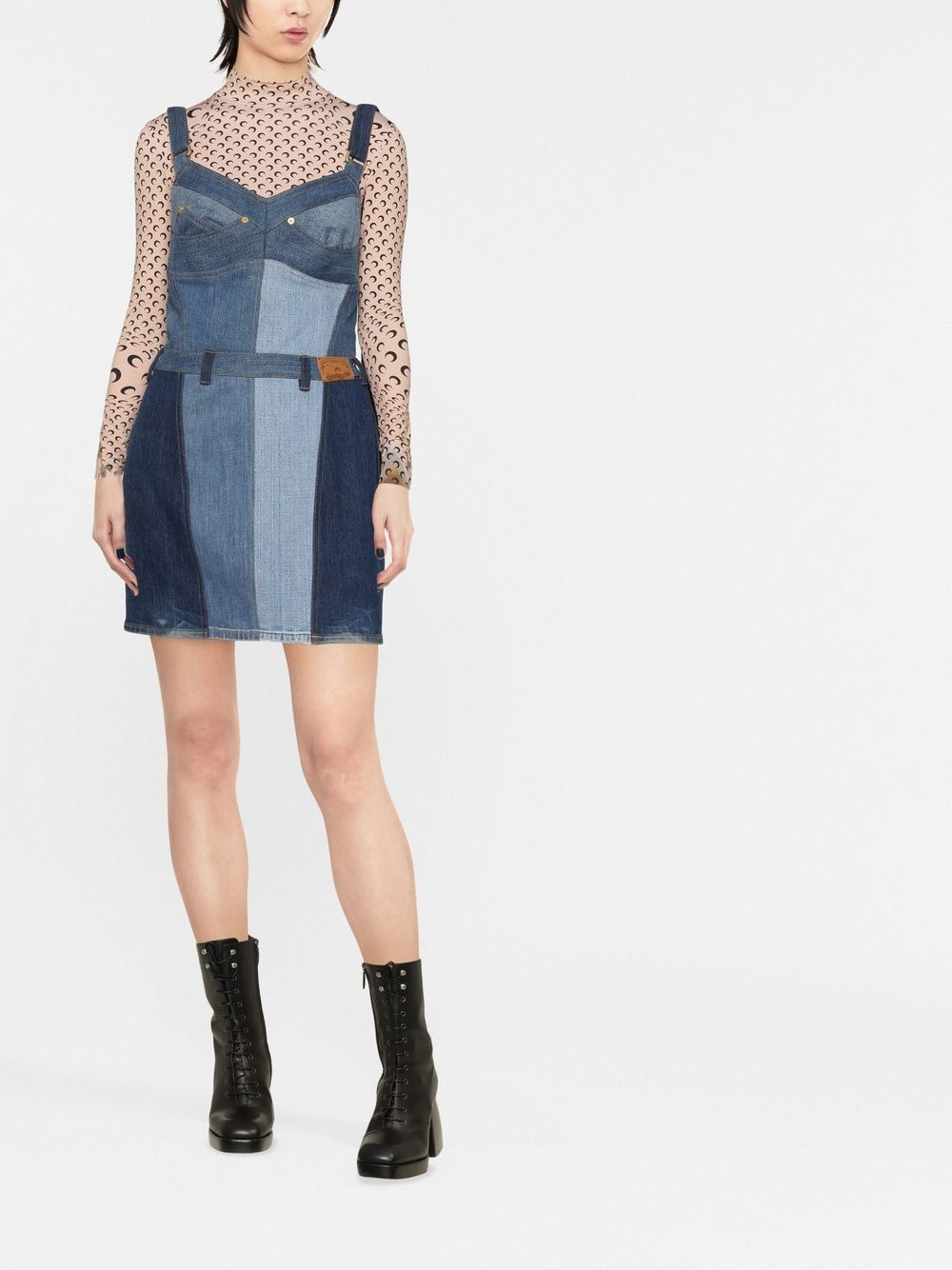 regenerated denim minidress - 2