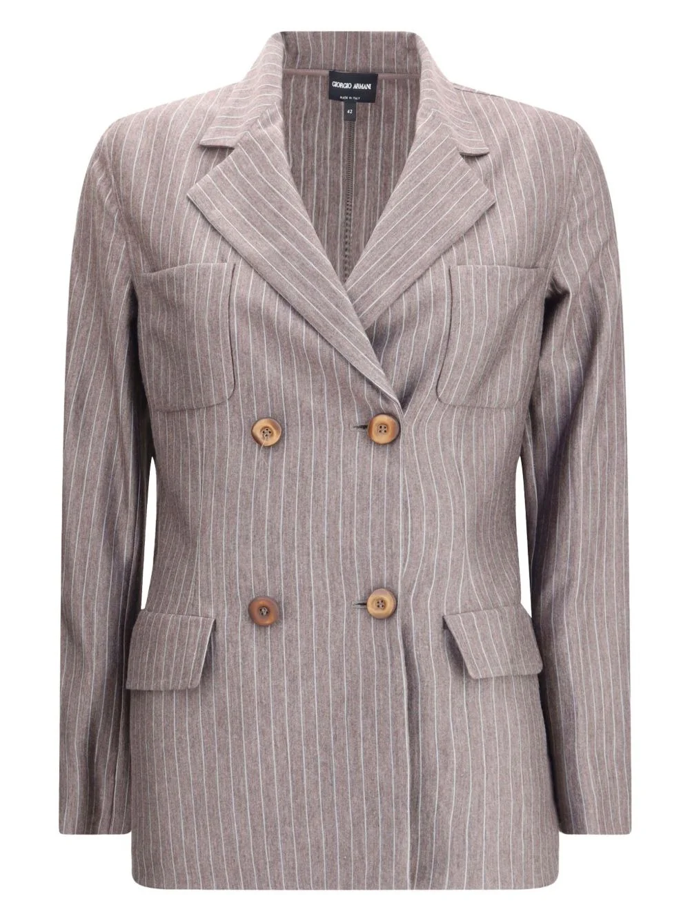 pinstripe double-breasted blazer - 1