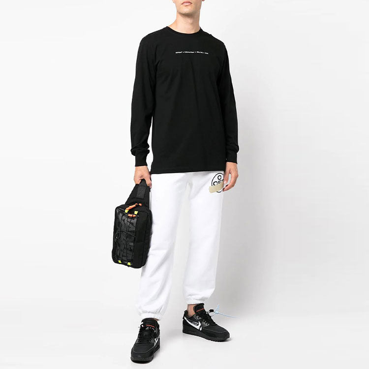 Off-White Cotton Arrow Logo Printing Round Neck Long Sleeves Black OMAB001F21JER0021084 - 2