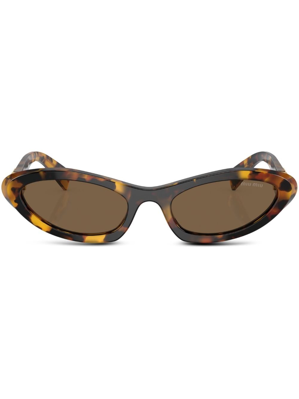 Miu Miu tortoiseshell-effect oval-frame sunglasses | REVERSIBLE