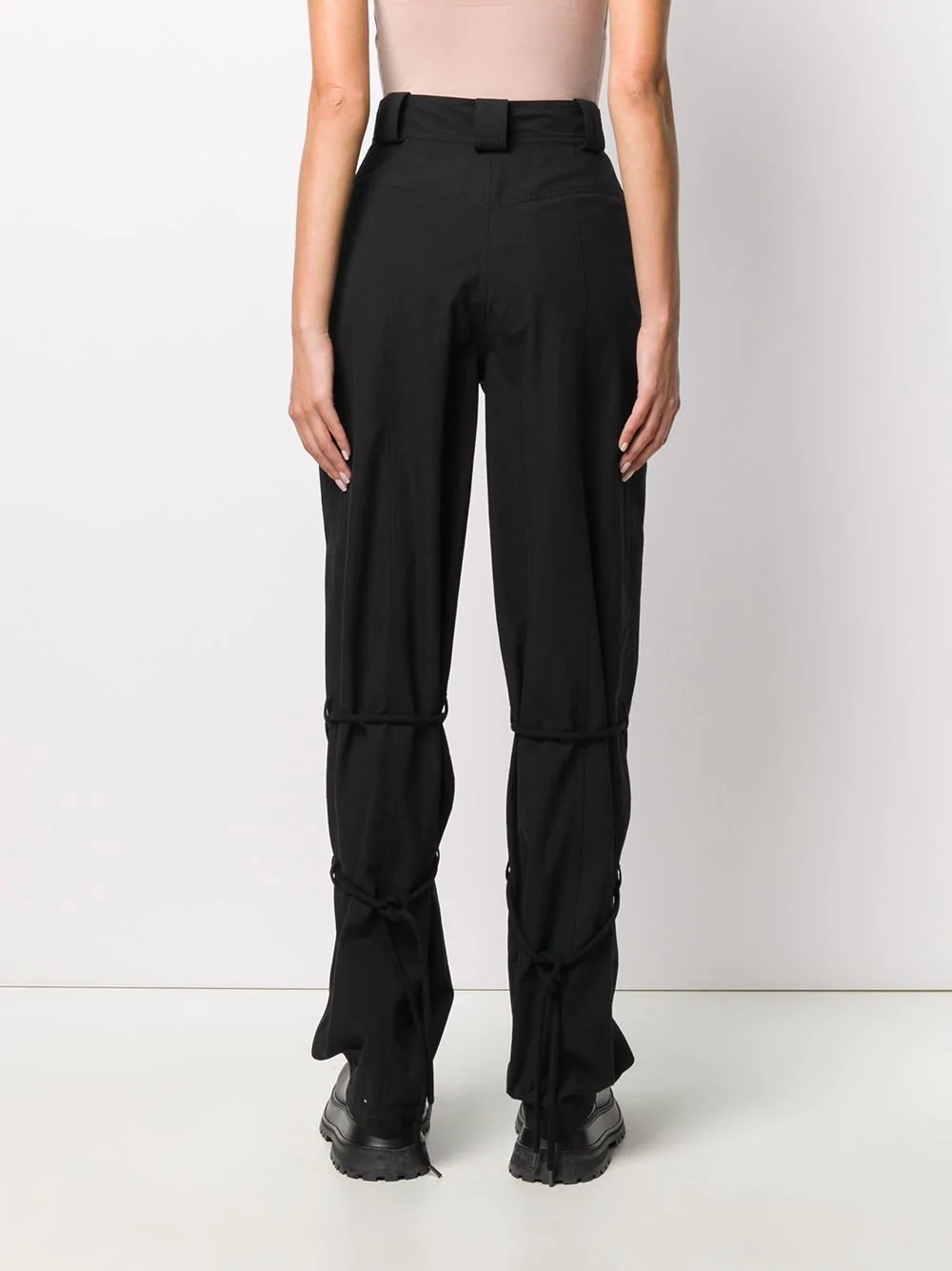 drawstring tied leg trousers - 4