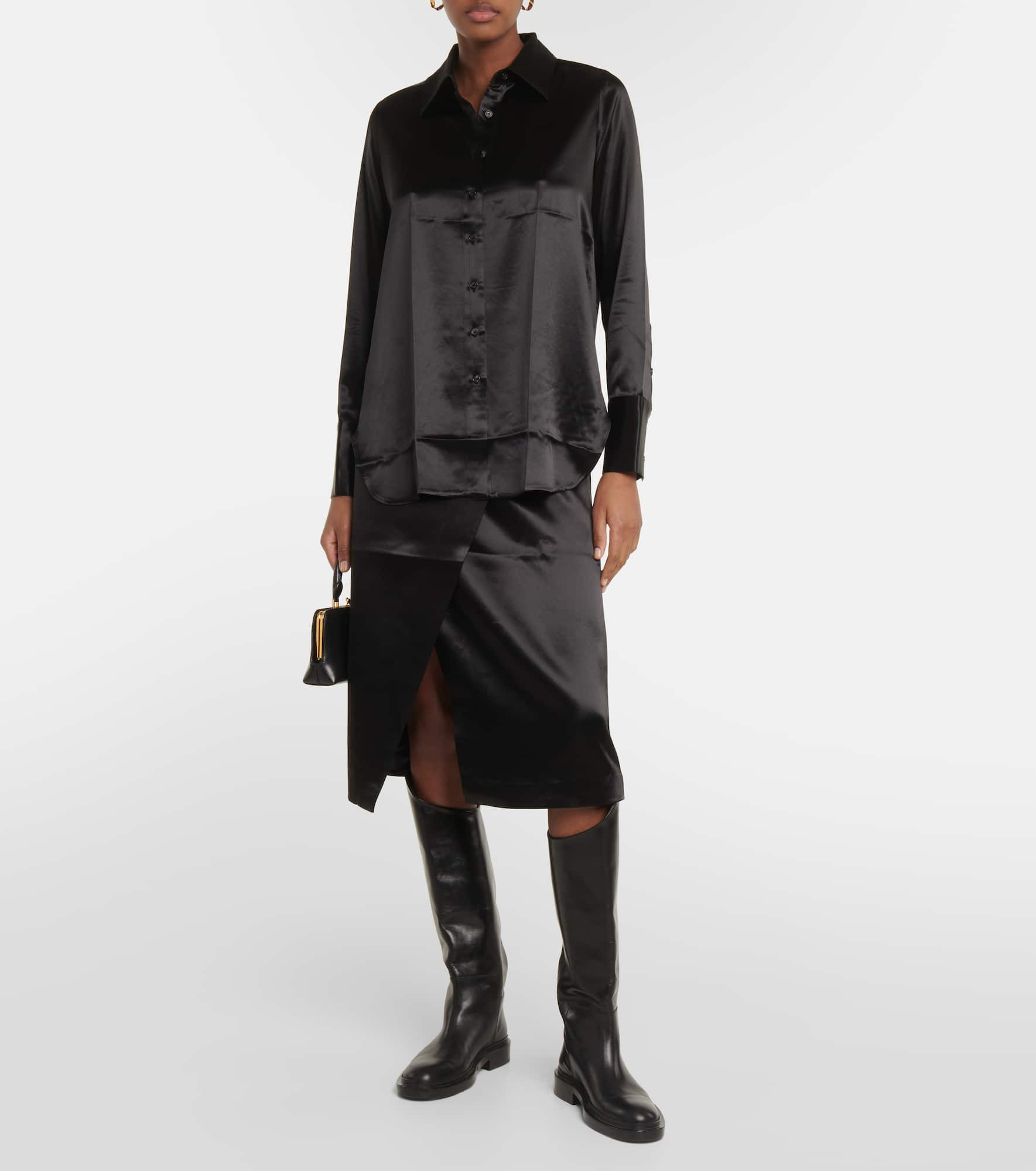 Satin wrap skirt - 2