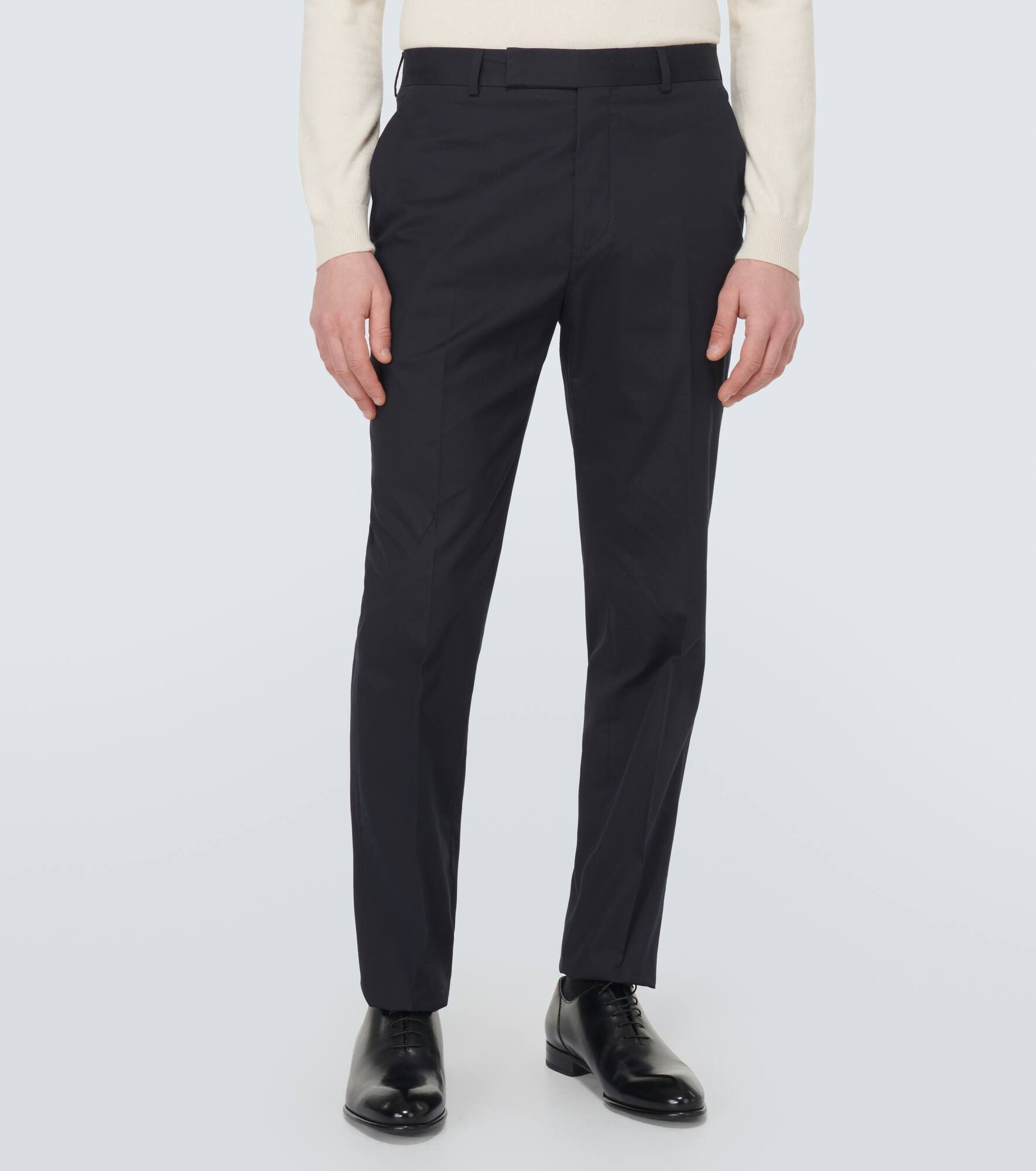 Cotton-blend straight pants - 3