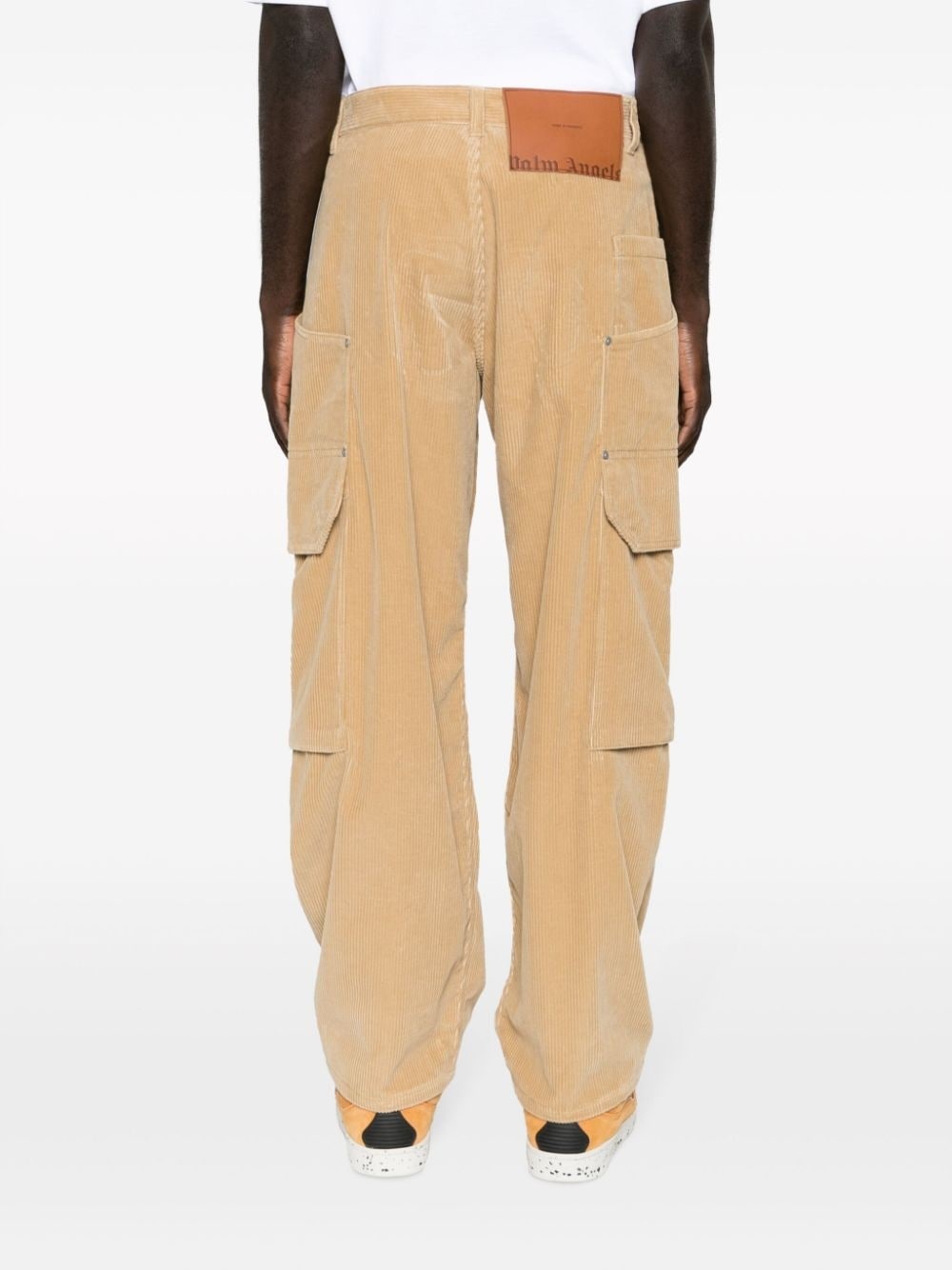 corduroy cotton cargo trousers - 4