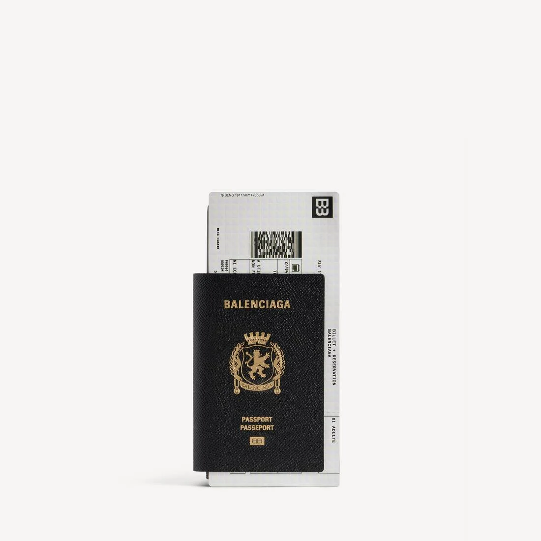 Men's Passport Long Wallet 1 Ticket in Black - 1