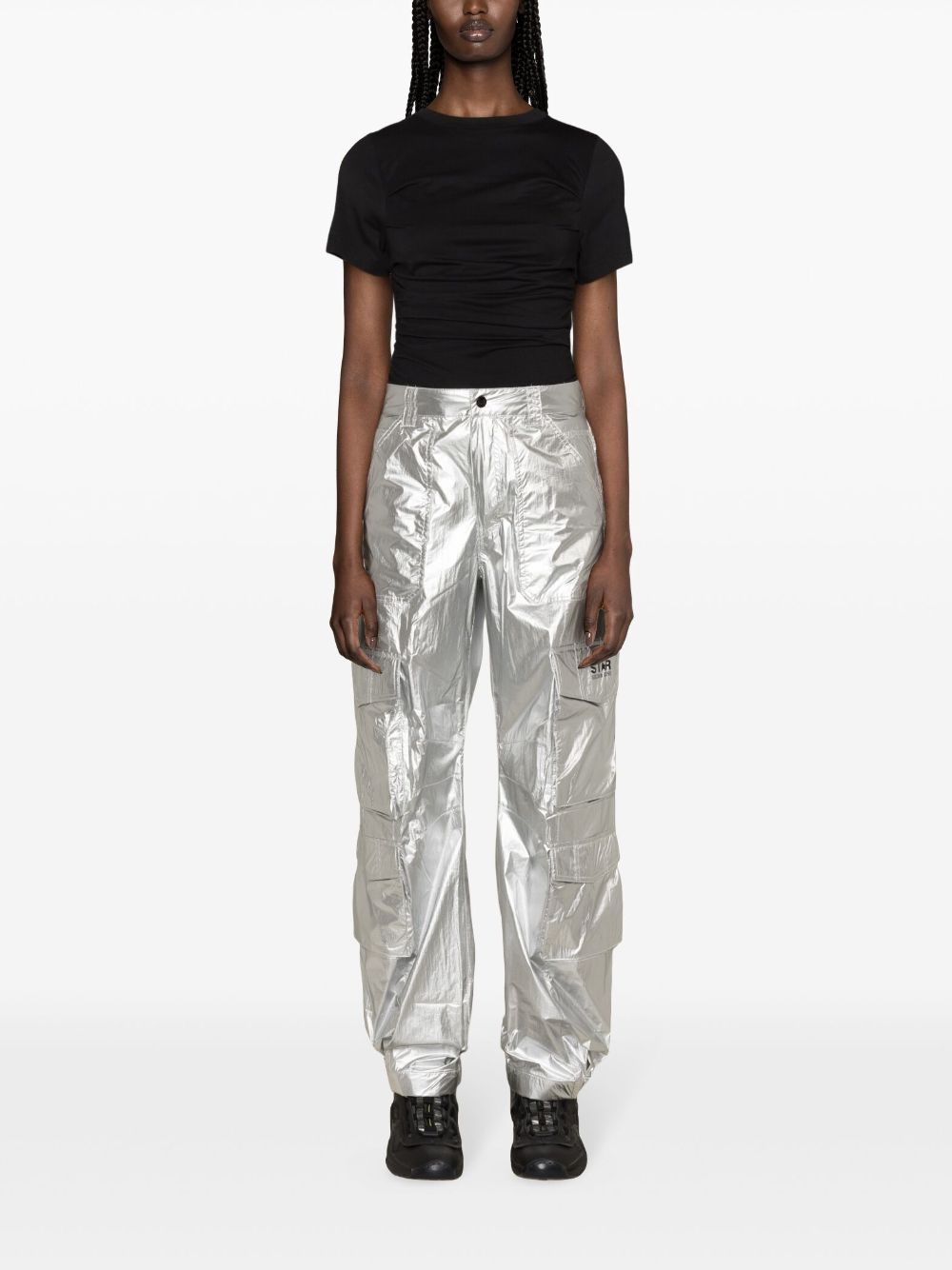 wide-leg cargo trousers - 2