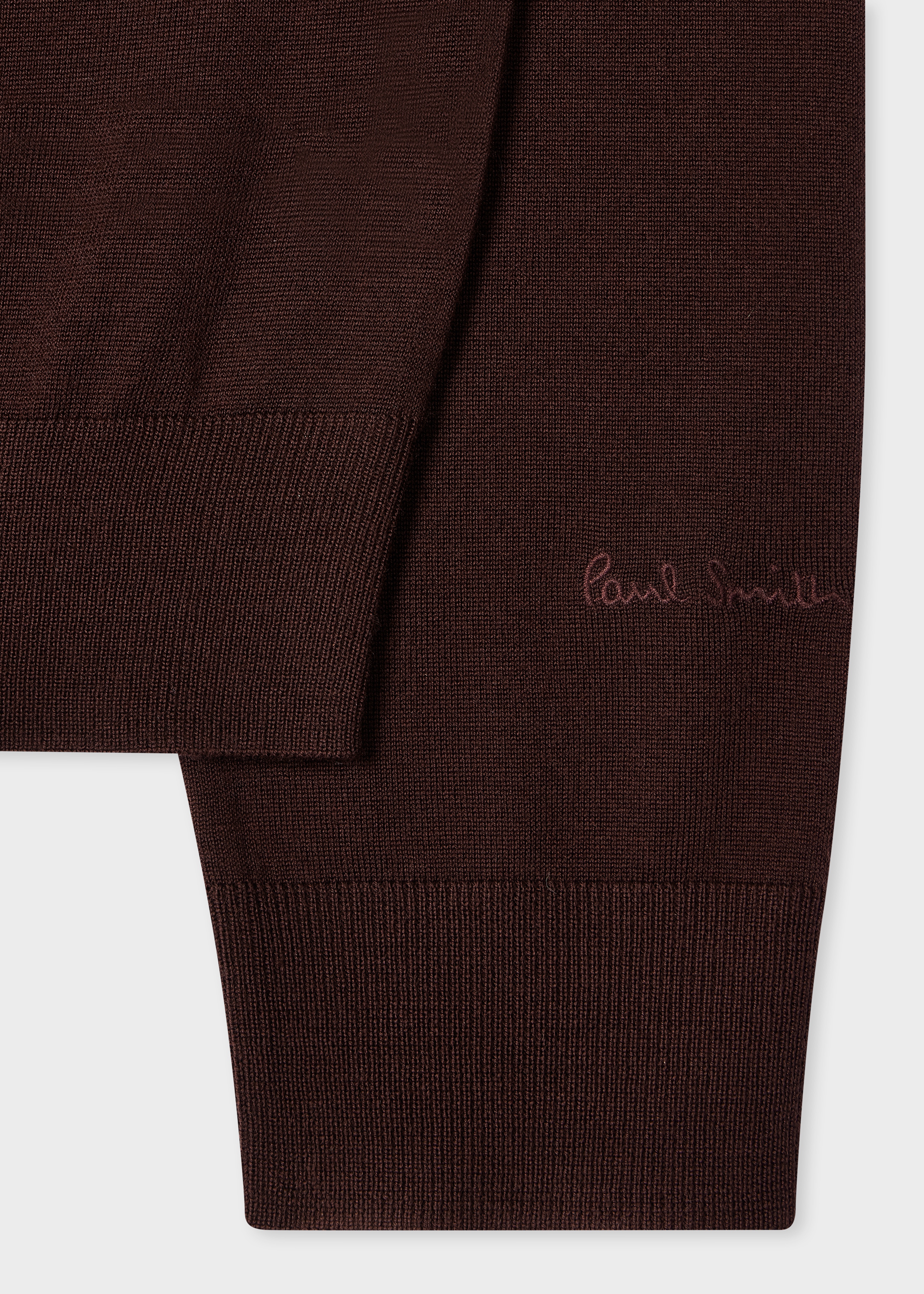 Burgundy Merino V-Neck Sweater - 2