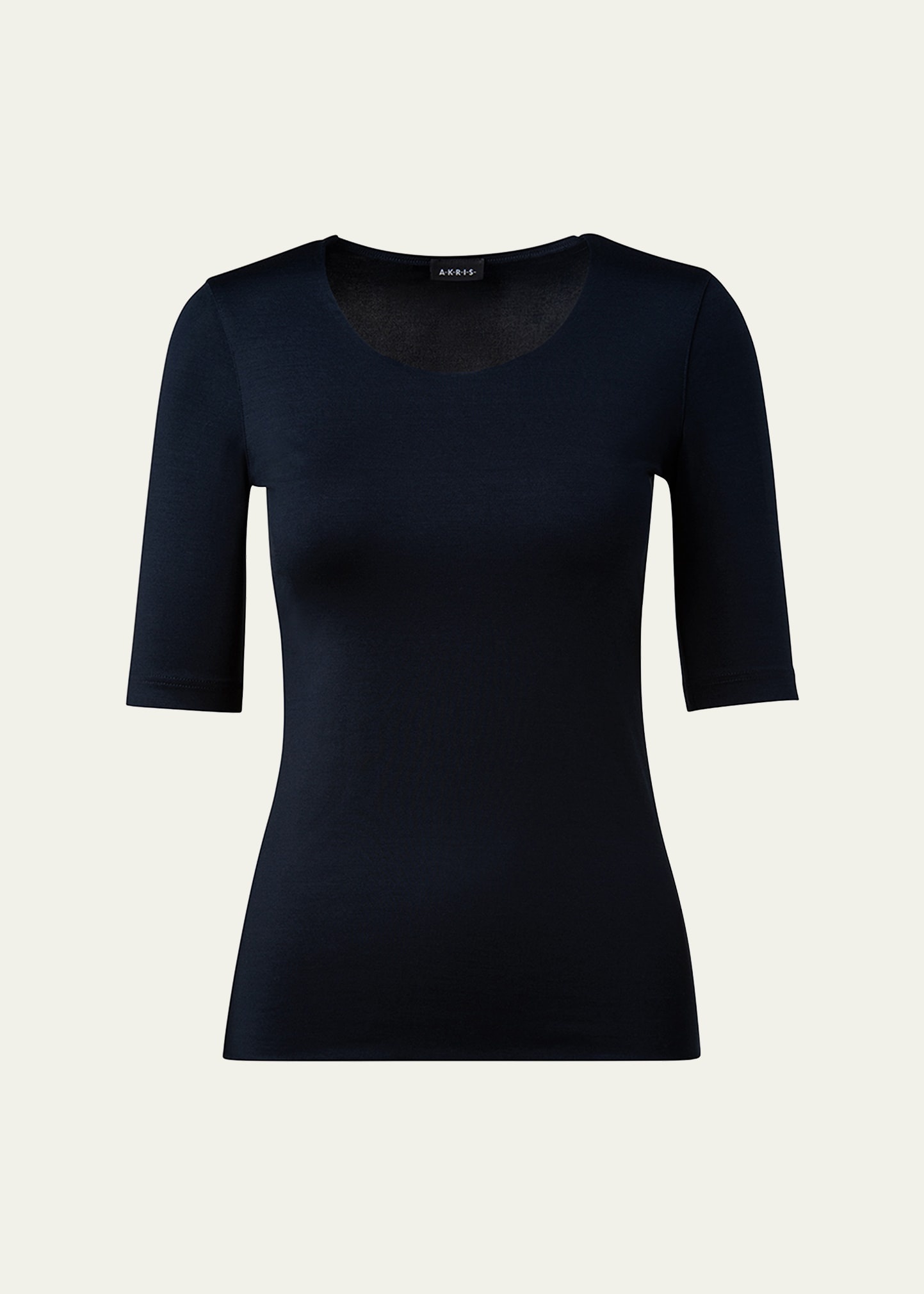 Scoop-Neck Silk Jersey T-Shirt - 1
