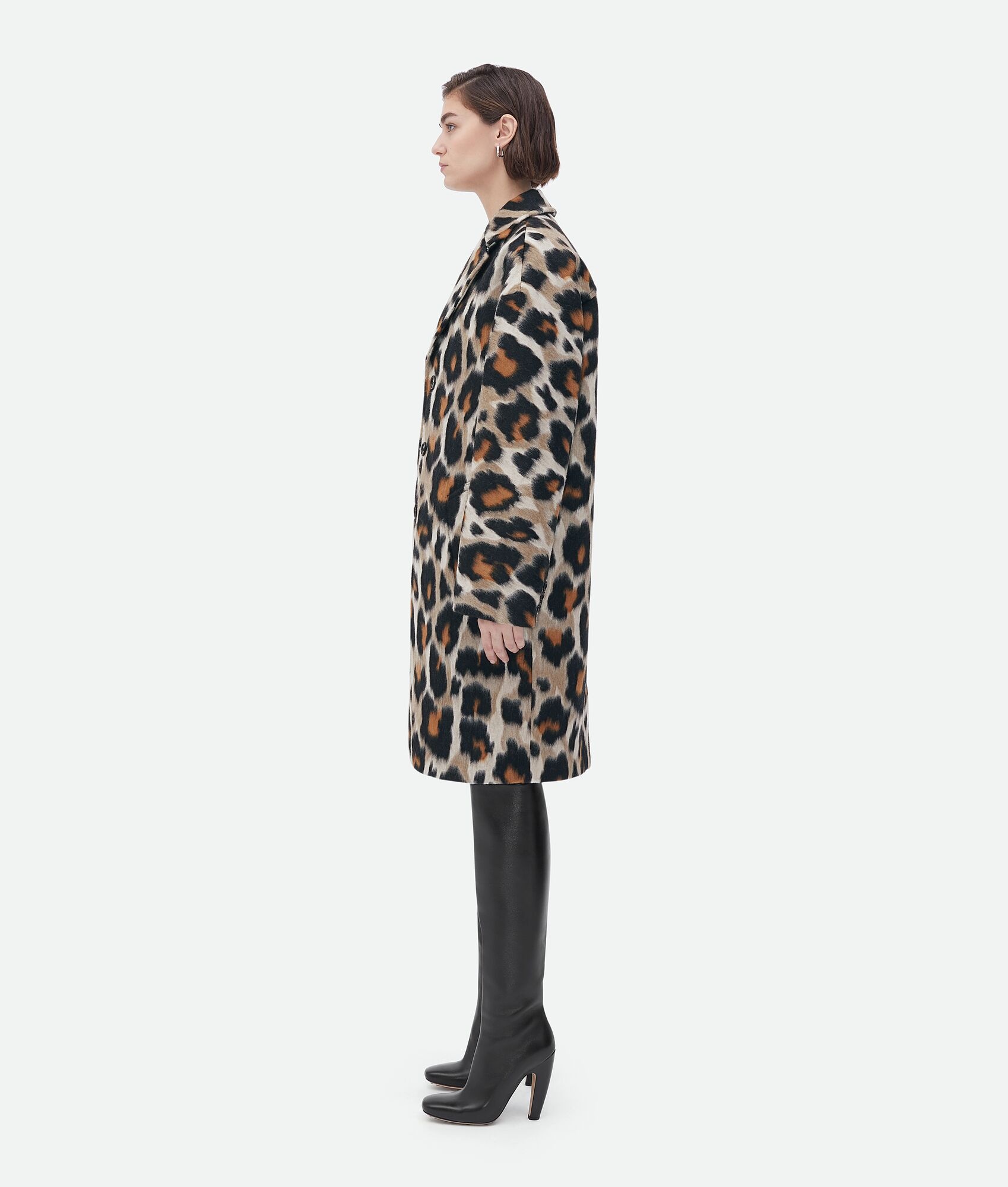 Wool And Silk Leopard Jacquard Coat - 2