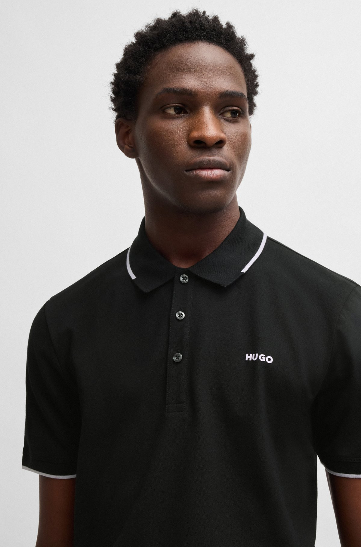 STRETCH-COTTON SLIM-FIT POLO SHIRT WITH PRINTED LOGO - 3