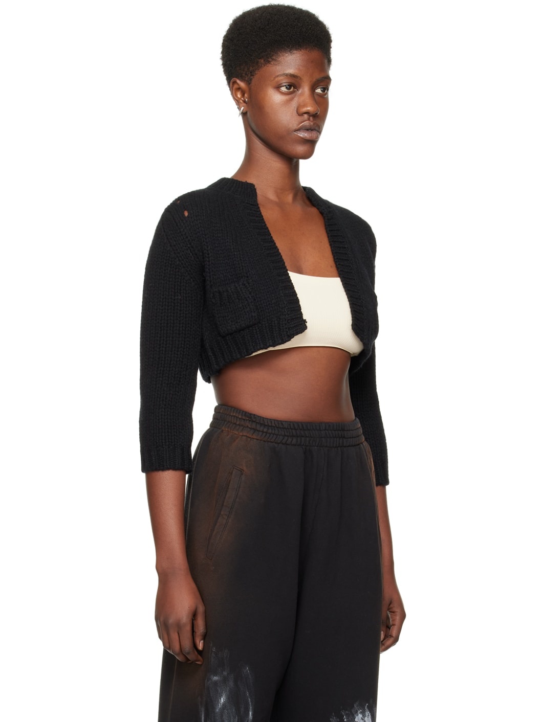 Black Patch Pocket Cardigan - 2