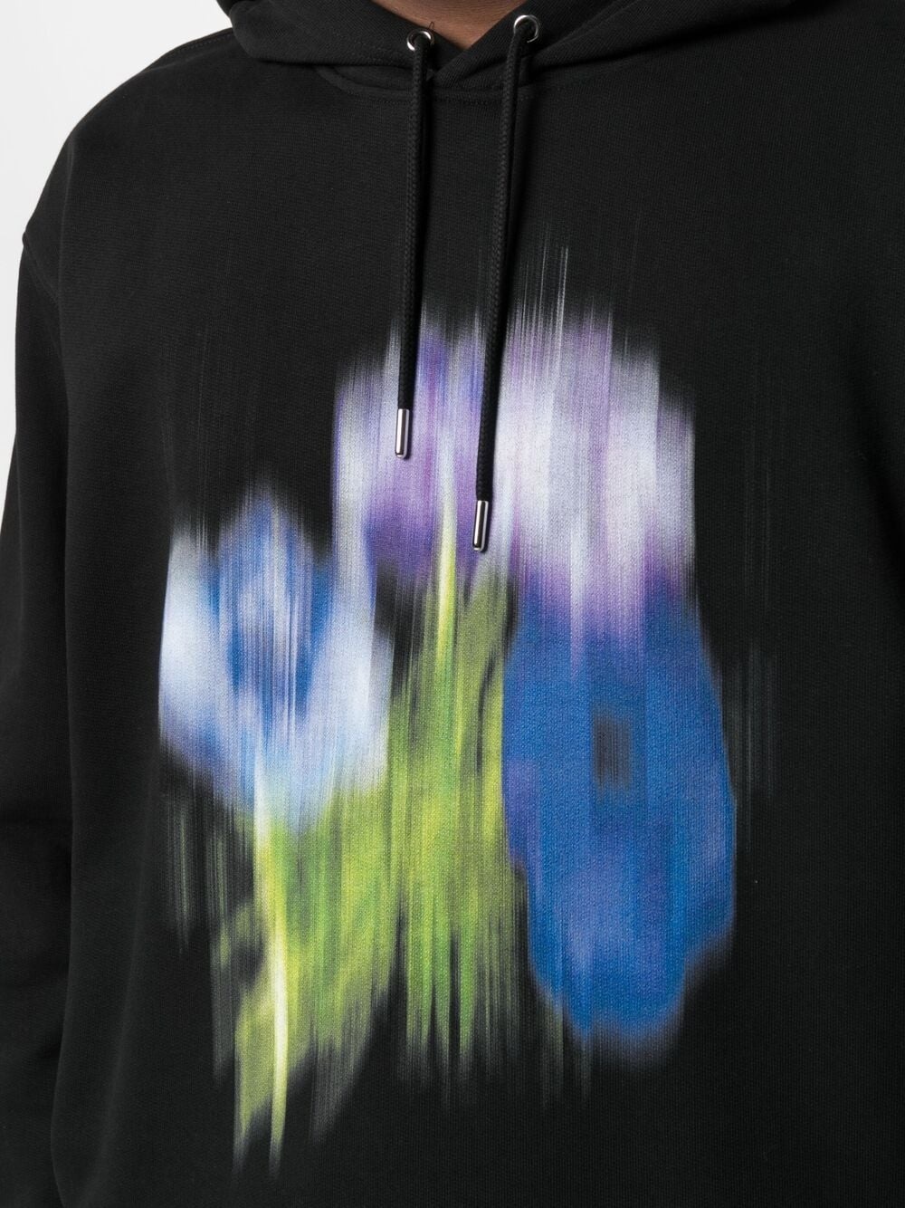 abstract-print drawstring hoodie - 5