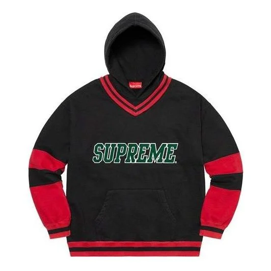 Supreme Hockey Hooded Sweatshirt 'Black Red Green' SUP-FW20-239 - 1
