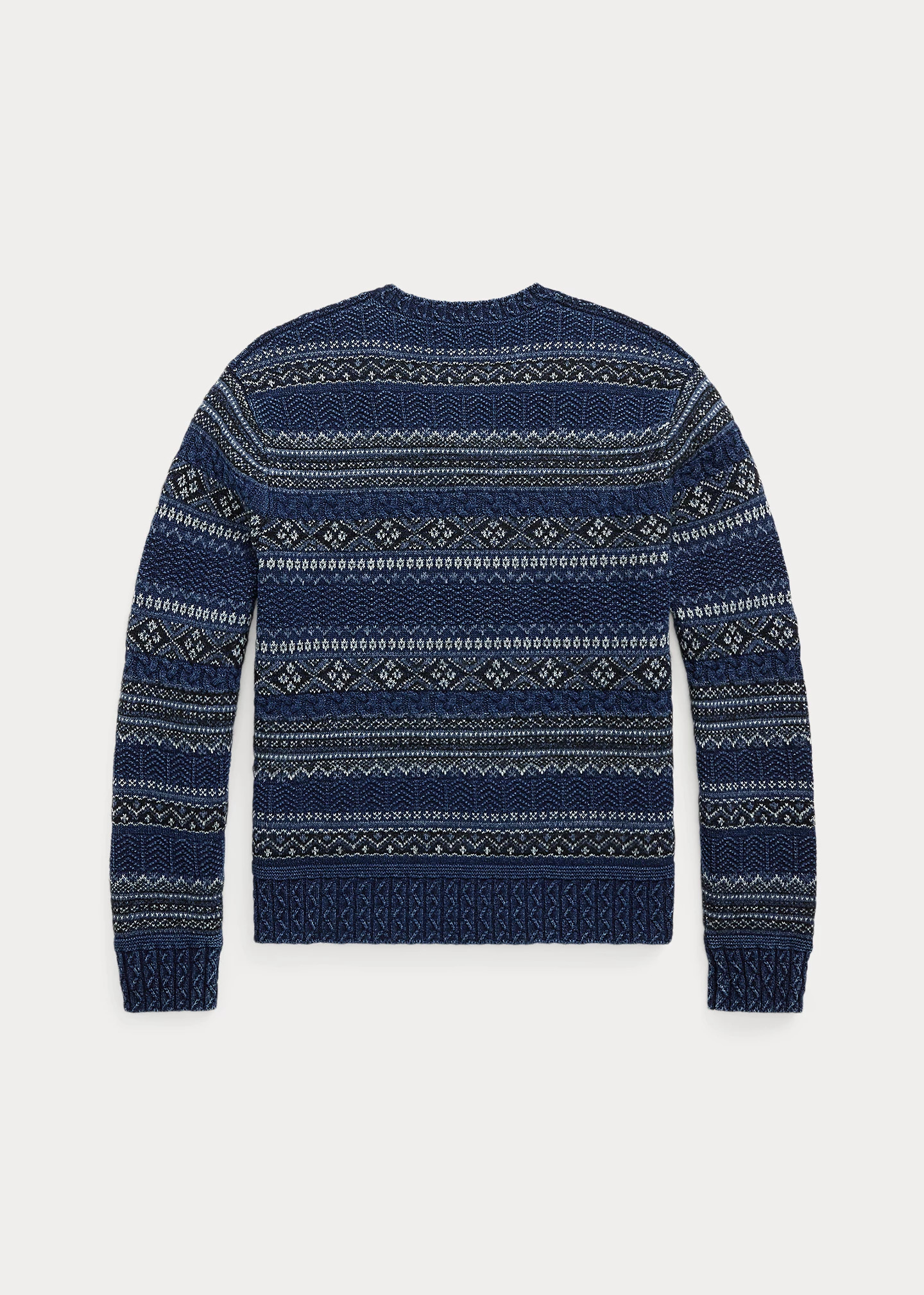 Indigo Fair Isle Cotton-Linen Sweater - 2