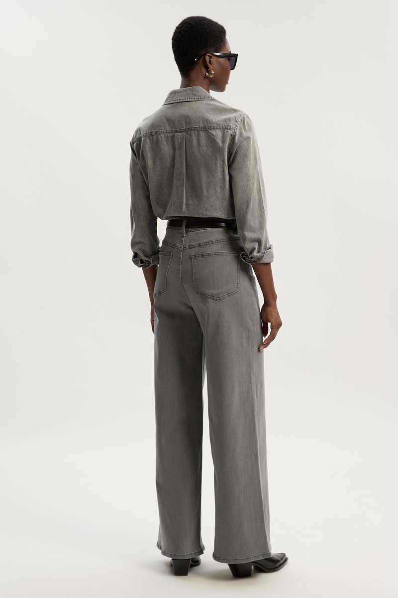 Stretch Denim Wide Leg Jean 6