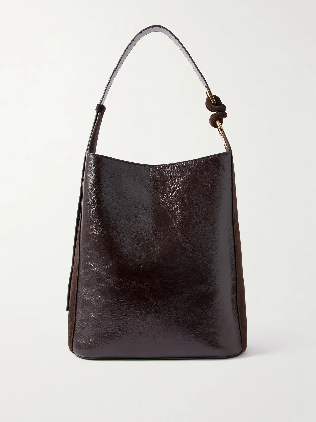 Ringo Suede-trimmed Textured-leather Tote - 1