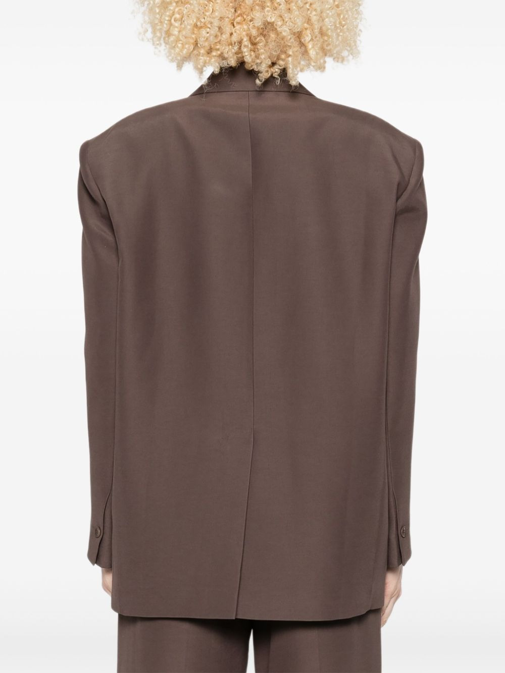 single-button dropped-shoulder blazer - 4