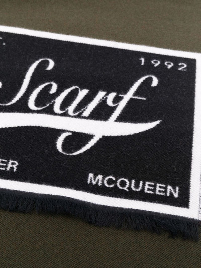 Alexander McQueen logo-print knitted scarf outlook