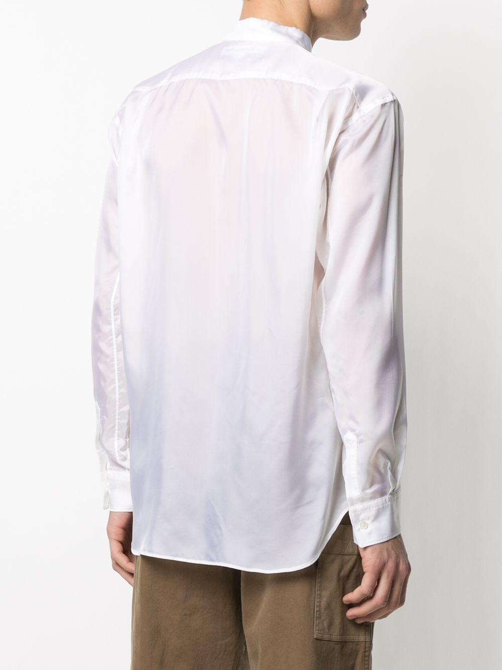 chest pocket satin shirt - 4