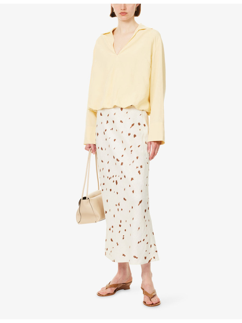 SAMSØE SAMSØE Sadaphne V-Neck Linen-Blend Shirt outlook