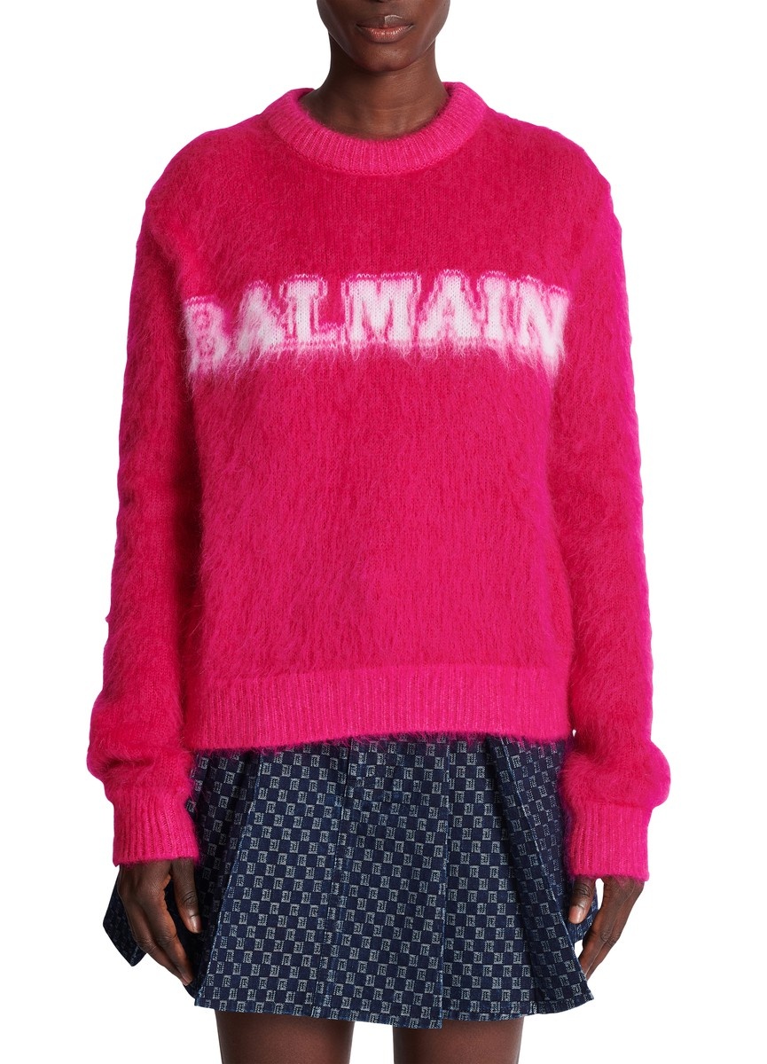 Jacquard Brushed Mohair Balmain Jumper - 2