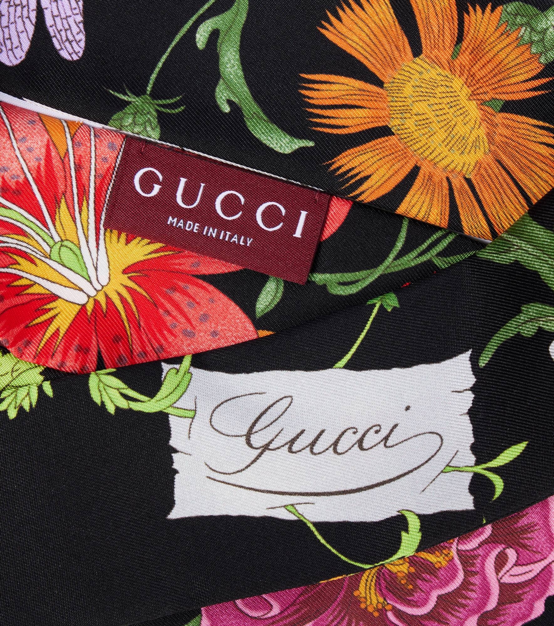Floral silk twill scarf - 5