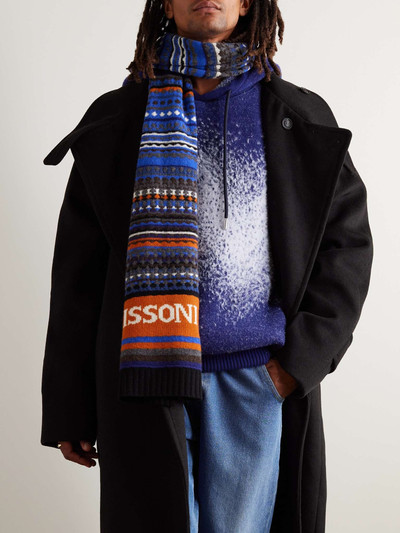 Missoni Logo-Jacquard Striped Wool Scarf outlook