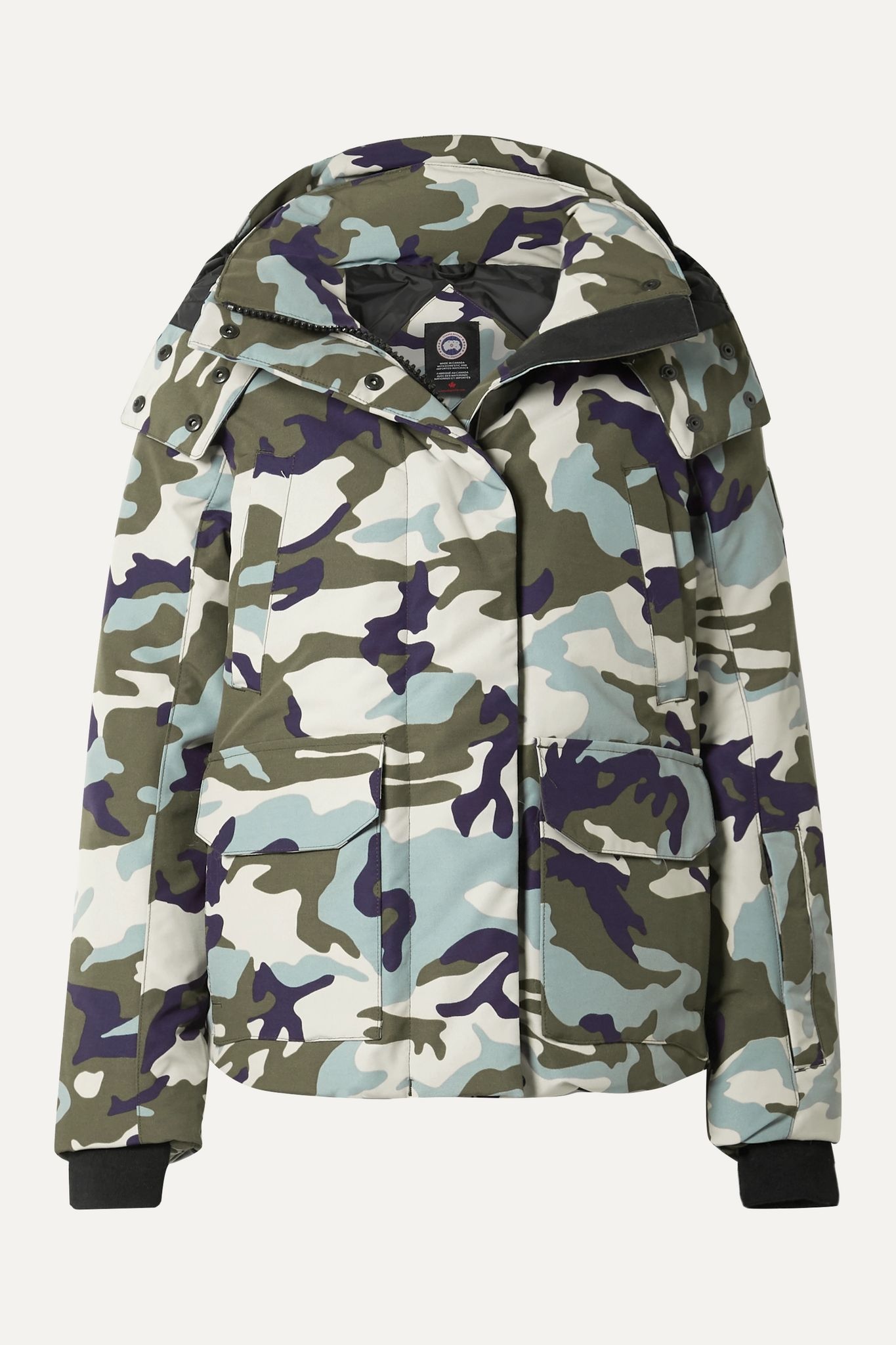 Blakely camouflage-print hooded shell down jacket - 1