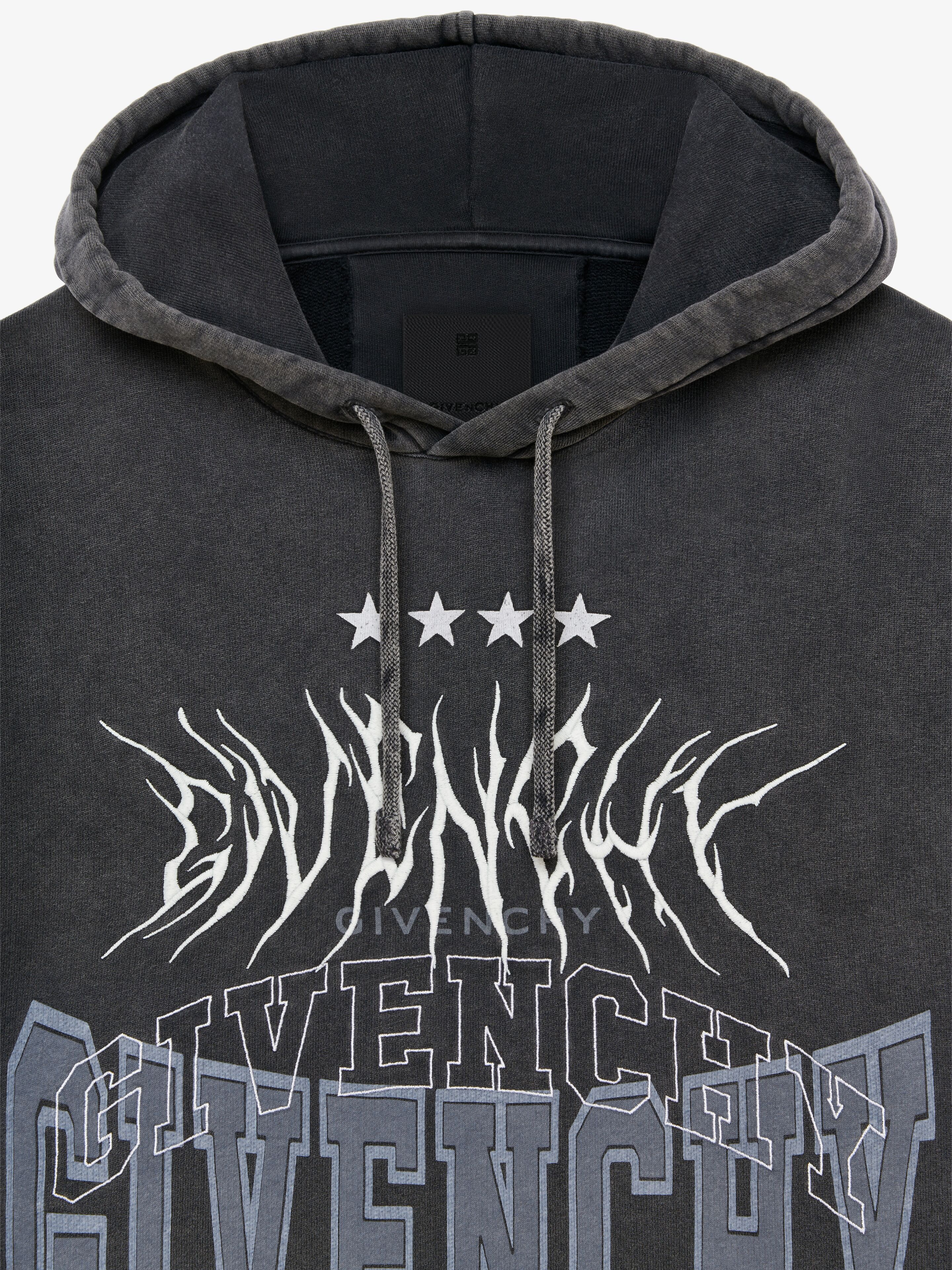 SLIM FIT HOODIE IN EMBROIDERED FELPA - 6