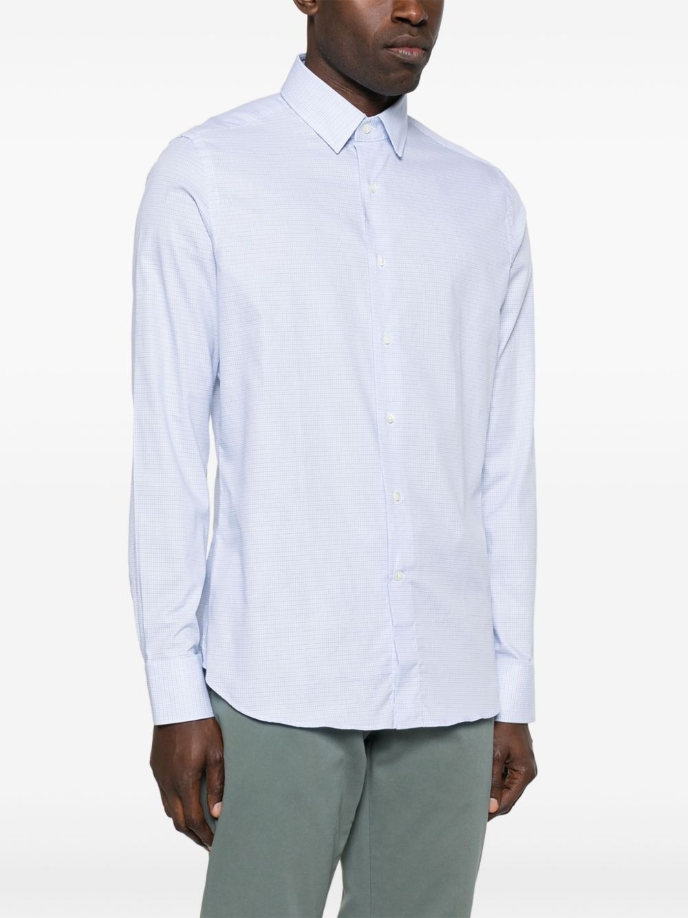 grid-pattern shirt - 3