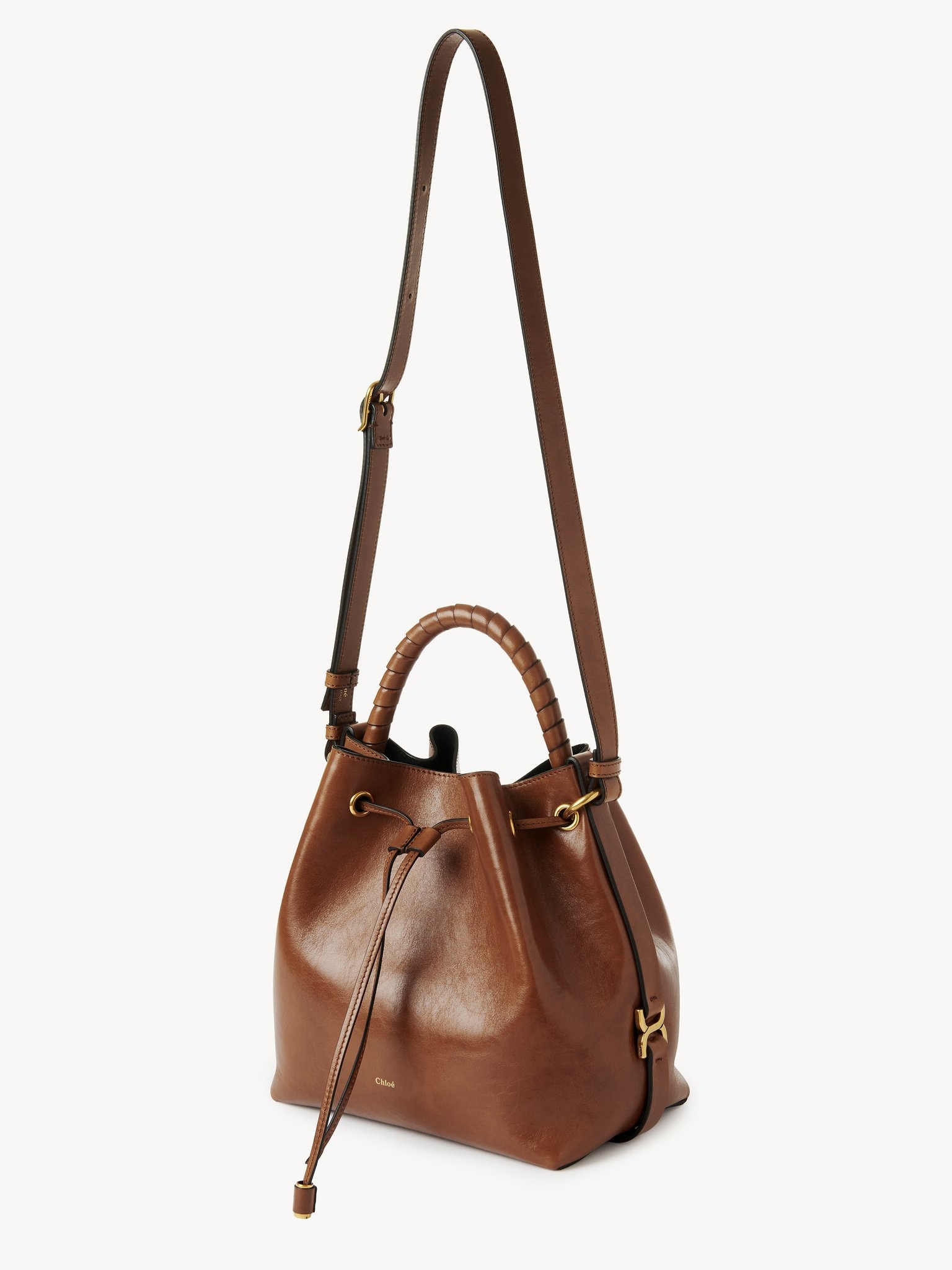 MARCIE BUCKET BAG IN SHINY LEATHER - 3