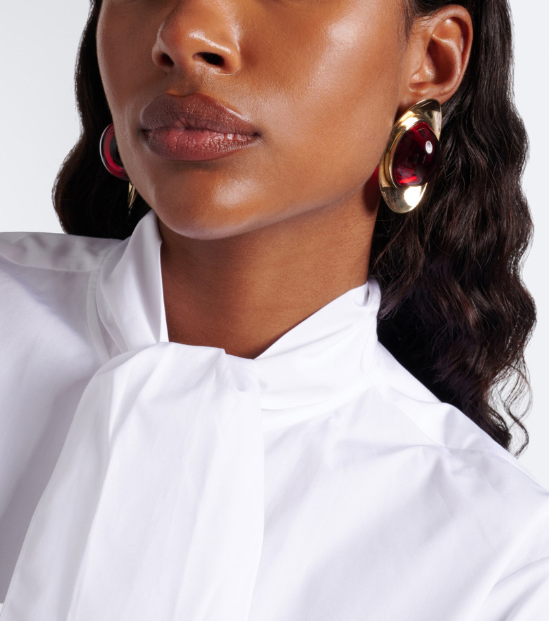 Sculpted Gem embellished stud earrings 3