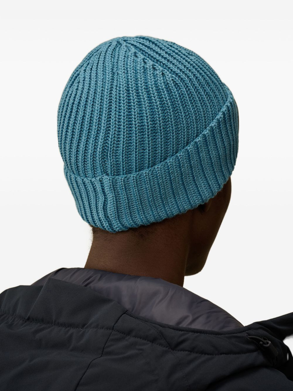 goggle-detail ribbed-wool beanie hat - 2
