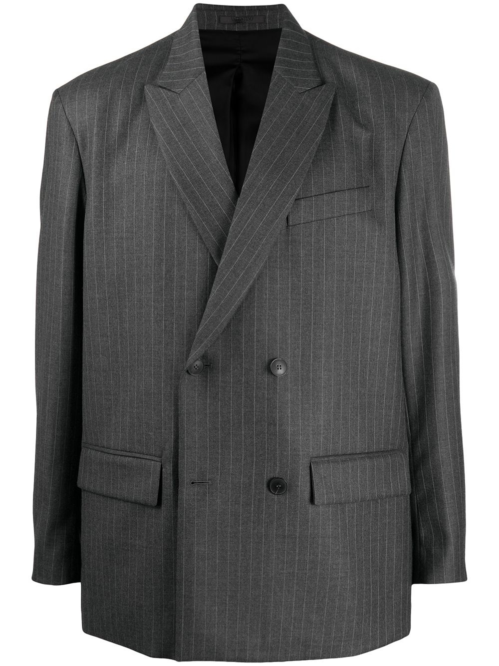 pinstripe double-breasted blazer - 1