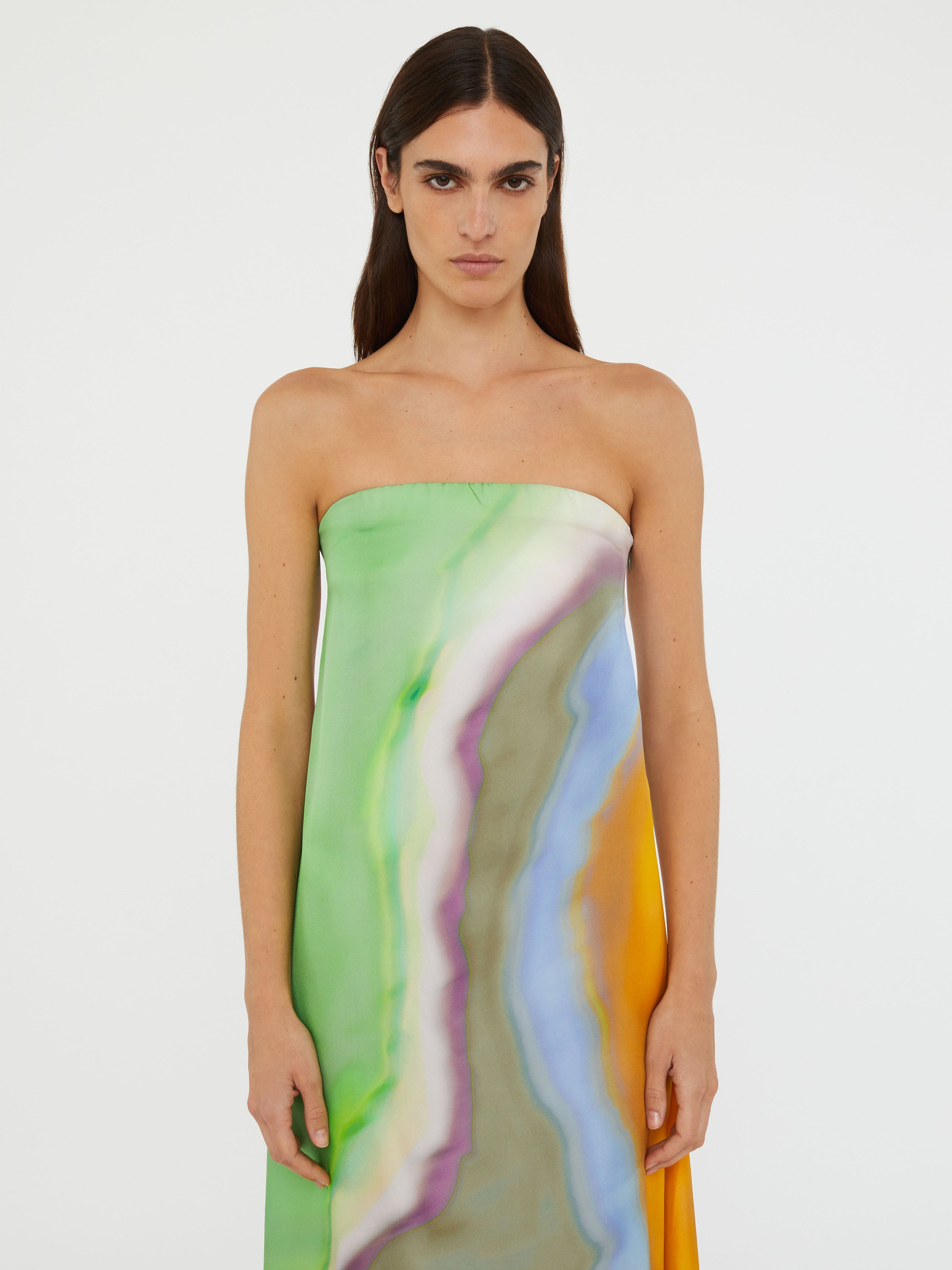 Aura Silk Strapless Dress - 3