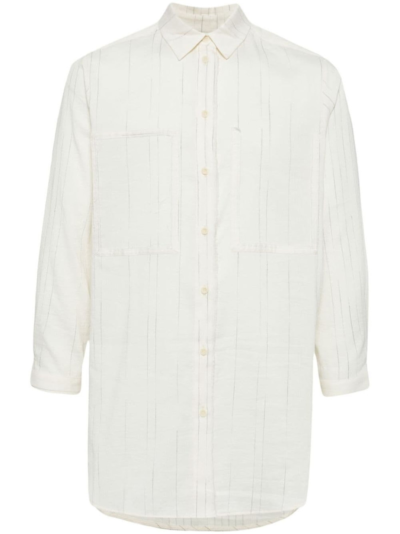 stripe-print cotton-linen shirt 1