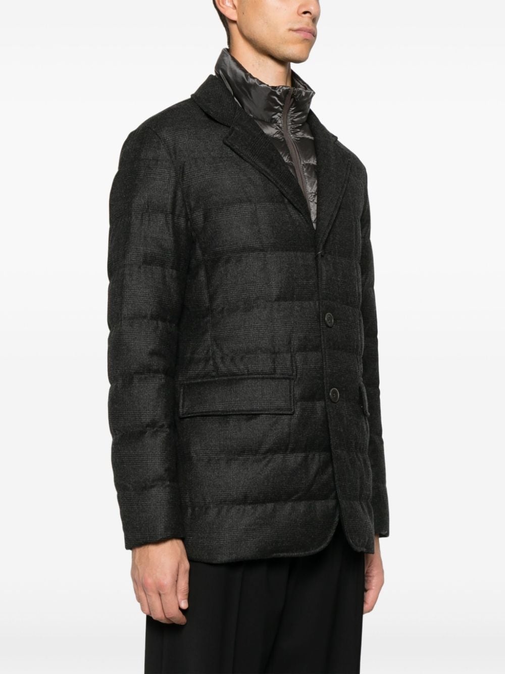 checked puffer jacket - 3