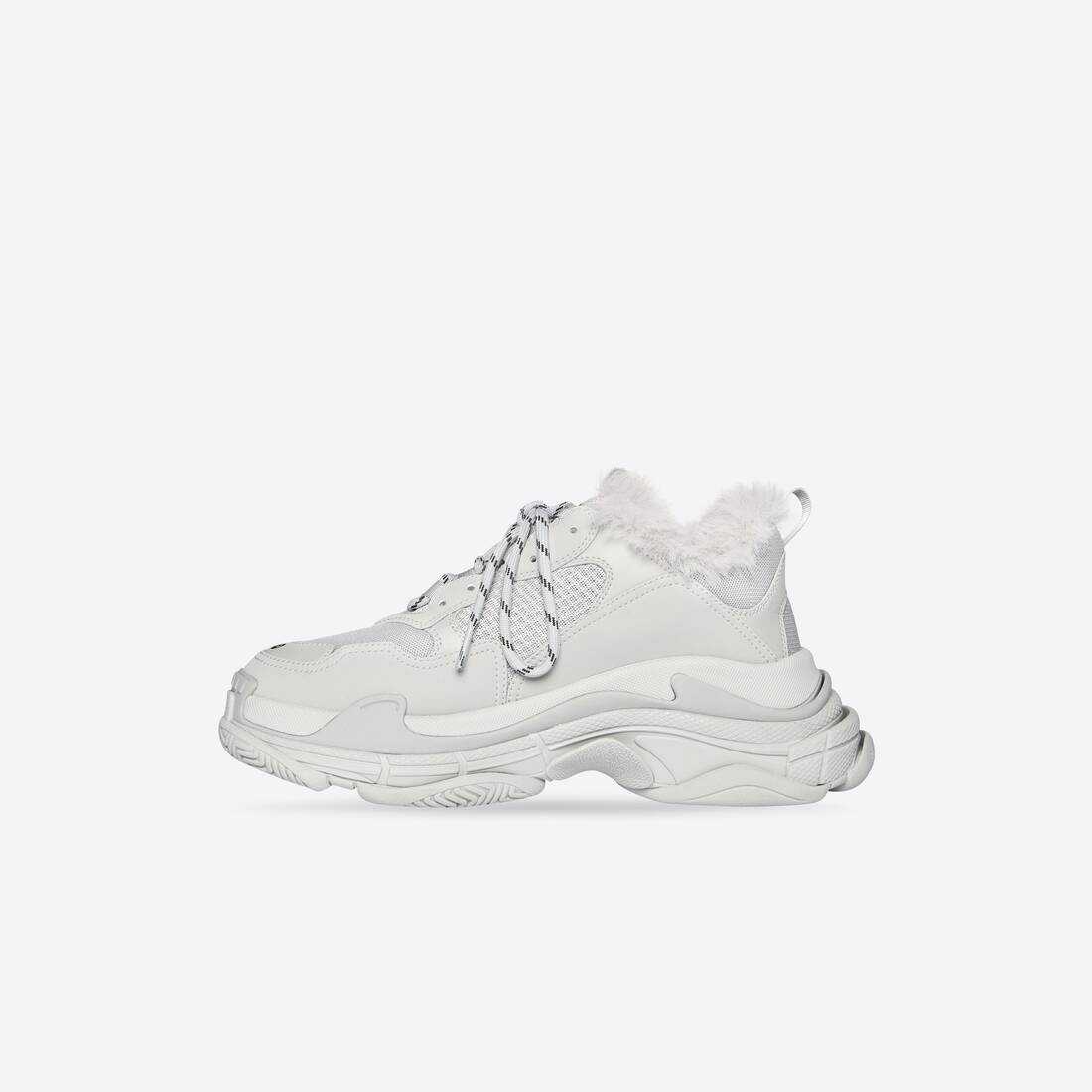 Women's Triple S Sneaker Fake Fur in Grey - 4