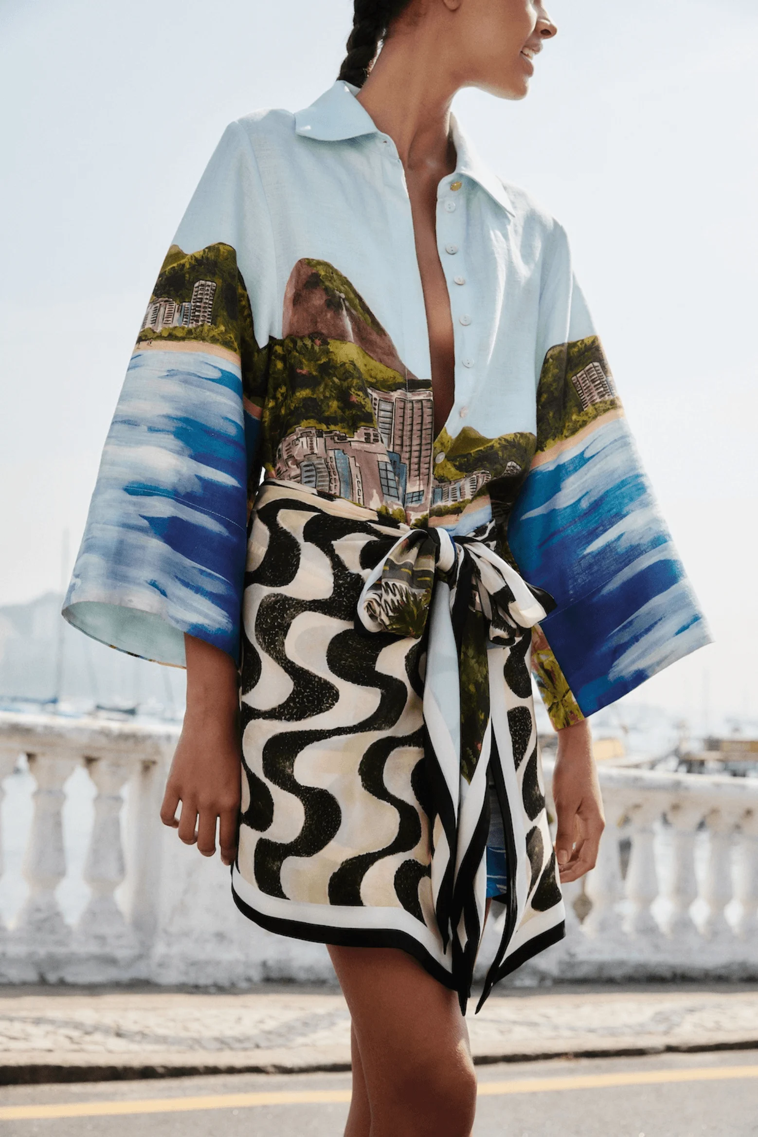 COPACABANA BEACH LONG SLEEVE KIMONO - 1