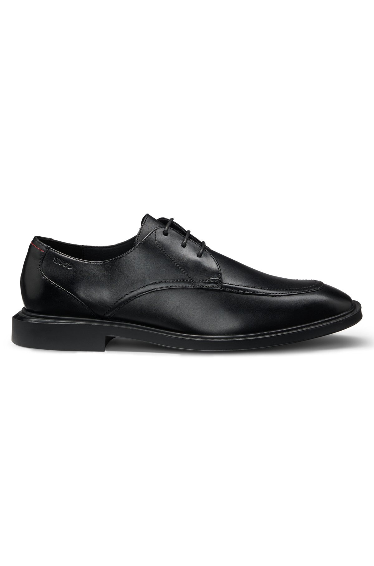 LEATHER DERBY SHOES WITH DOUBLE STITCHING - 1