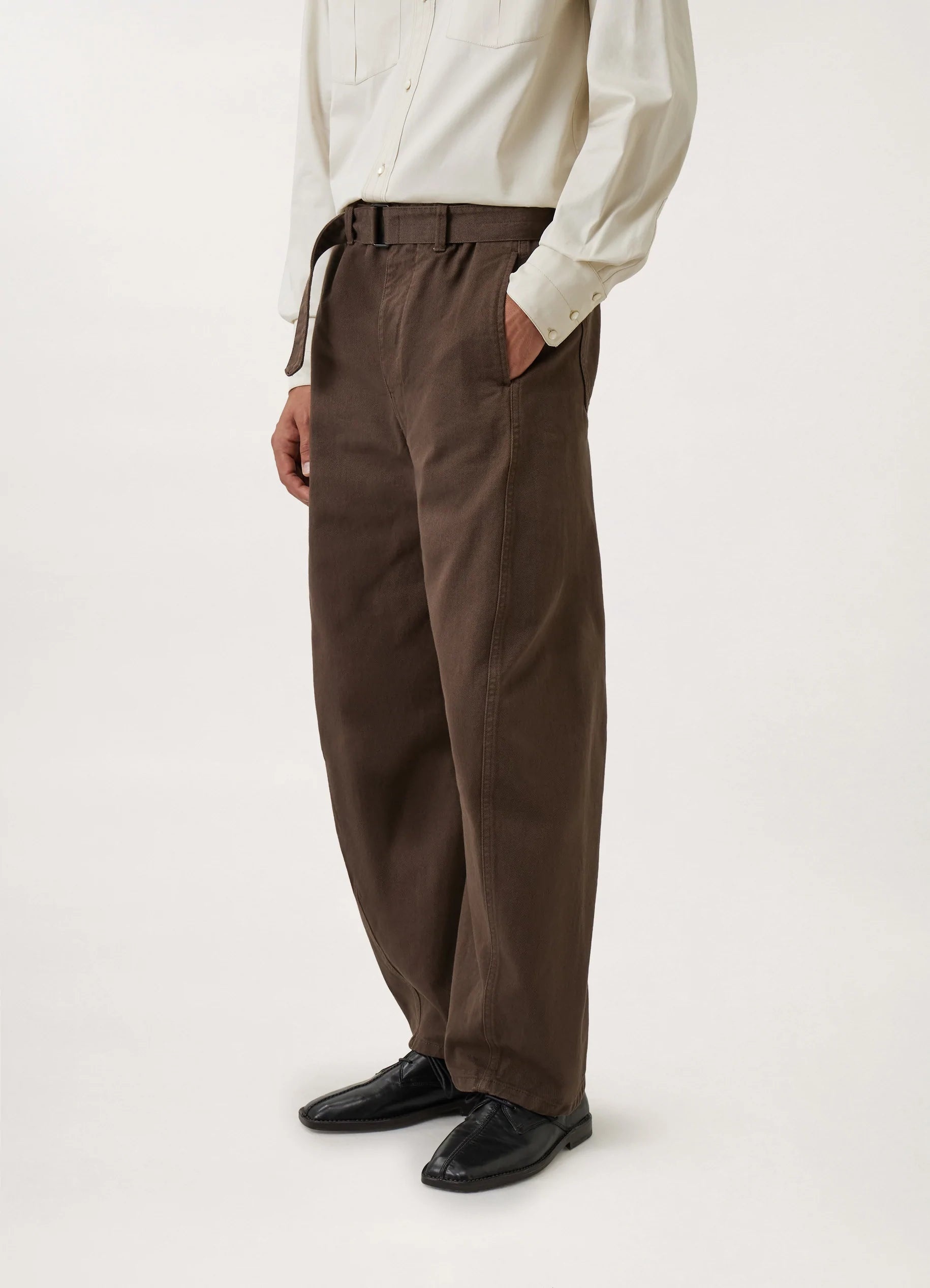 TWISTED BELTED PANTS
GARMENT DYED DENIM - 8