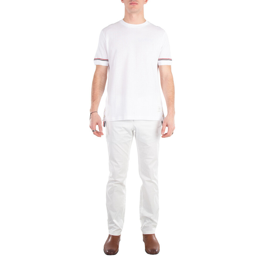 Thom Browne Lightweight Striped Cuff Cotton T-Shirt - 3