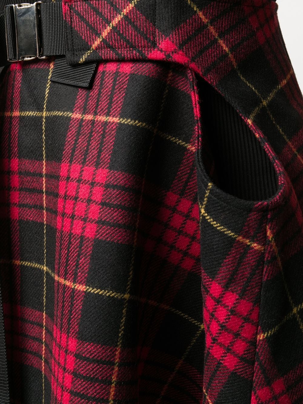 crossover strap tartan skirt - 5