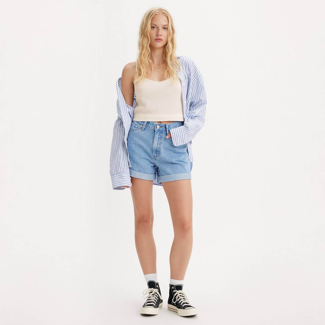 ROLLED 80S MOM WOMEN'S SHORTS - 3