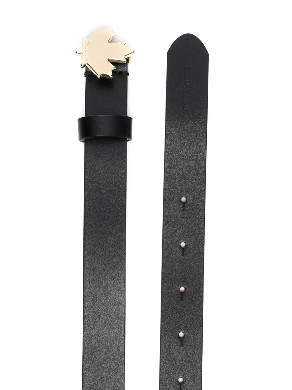 logo-plaque leather belt - 2